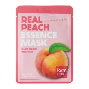Farmstay Real Peach Essence Mask - Gaivinanti kaukė su persikų ekstraktu
