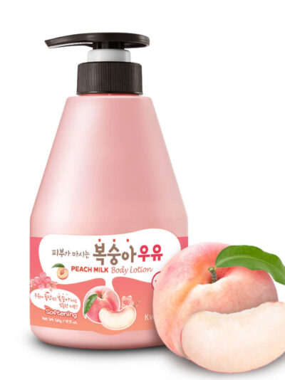 KWAILNARA persikų pieno kūno losjonas – minkštinamasis kūno pienelis su persikų ekstraktu, 560 g