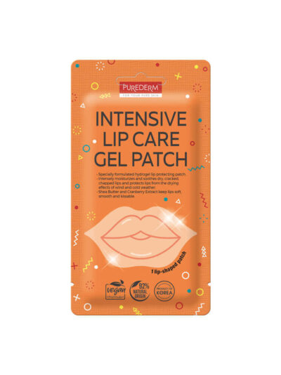 PUREDERM veganiška gelinė lūpų kaukė su intensyvia priežiūra, 1 vnt.